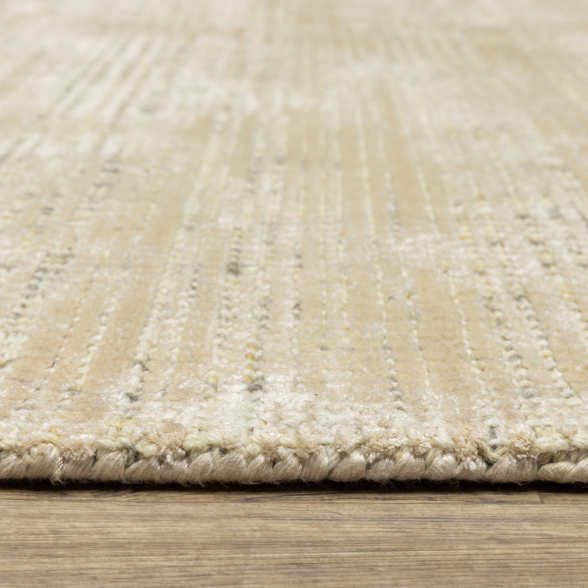 Circa Stripe Beige/ Ivory Mixed Pile Rug
