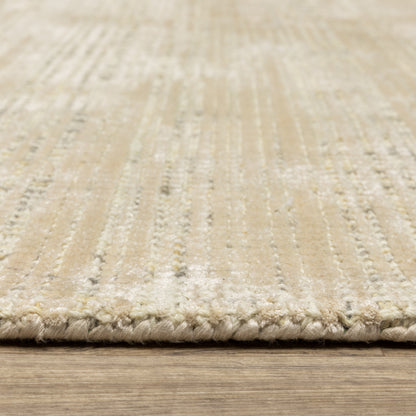 Circa Stripe Beige/ Ivory Mixed Pile Rug