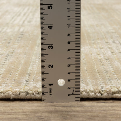 Circa Stripe Beige/ Ivory Mixed Pile Rug