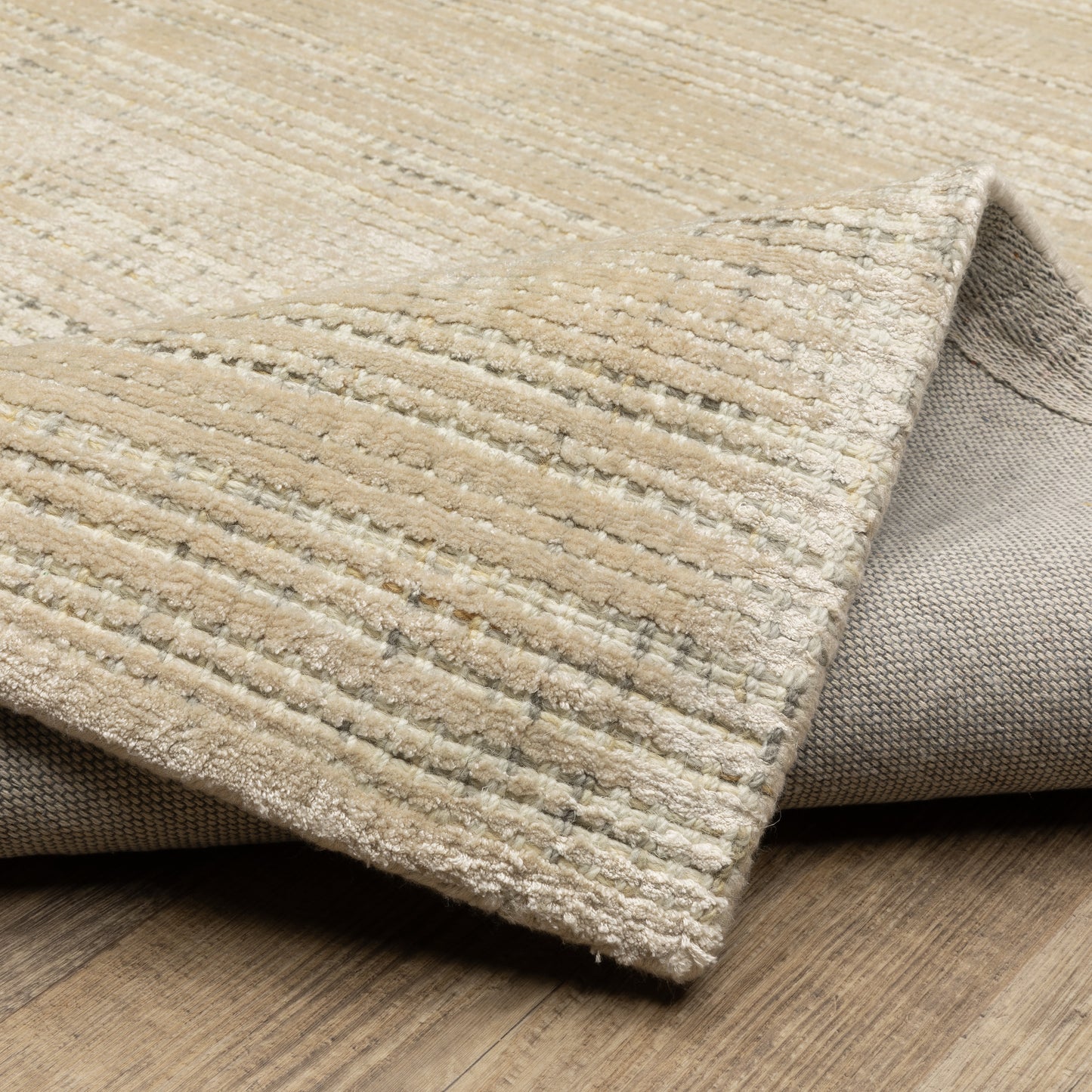 Circa Stripe Beige/ Ivory Mixed Pile Rug