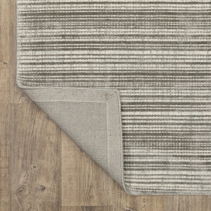 Circa Stripe Grey/ Ivory Mixed Pile Rug