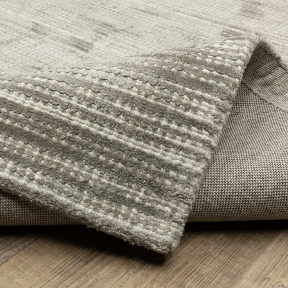 Circa Stripe Grey/ Ivory Mixed Pile Rug