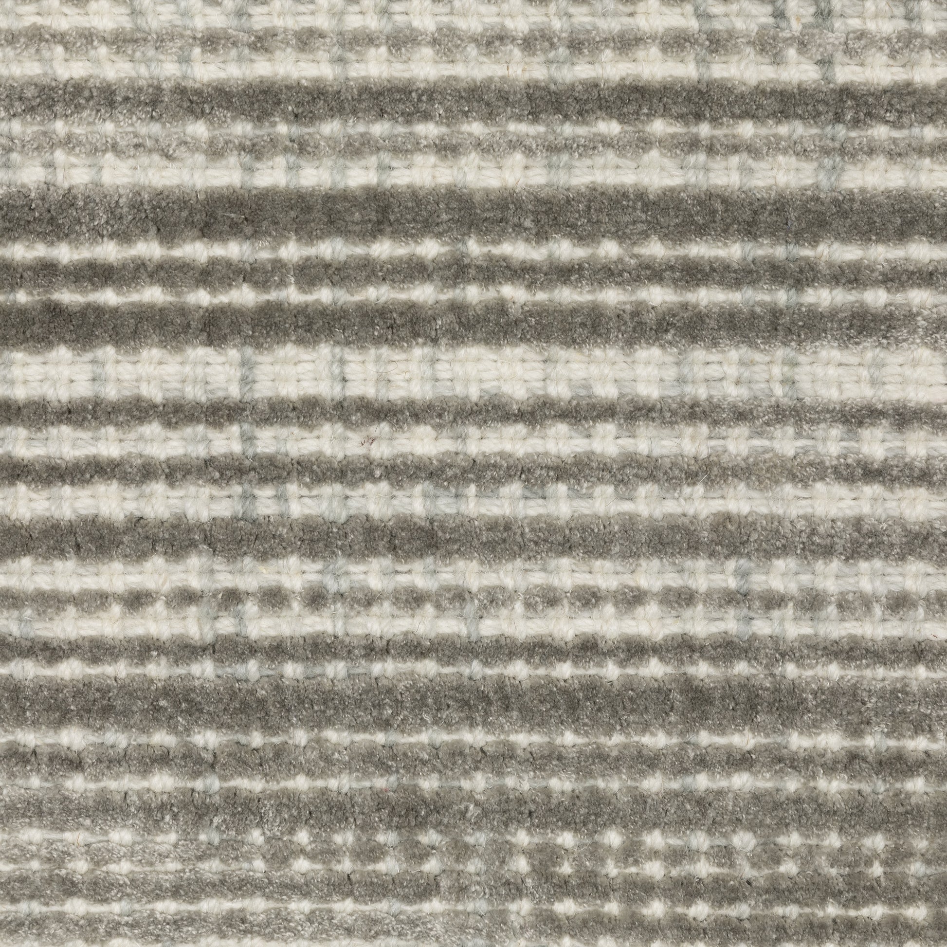Circa Stripe Grey/ Ivory Mixed Pile Rug
