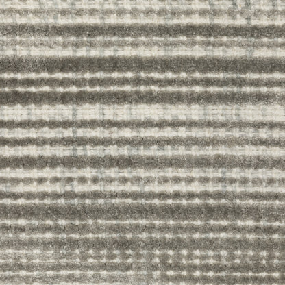 Circa Stripe Grey/ Ivory Mixed Pile Rug