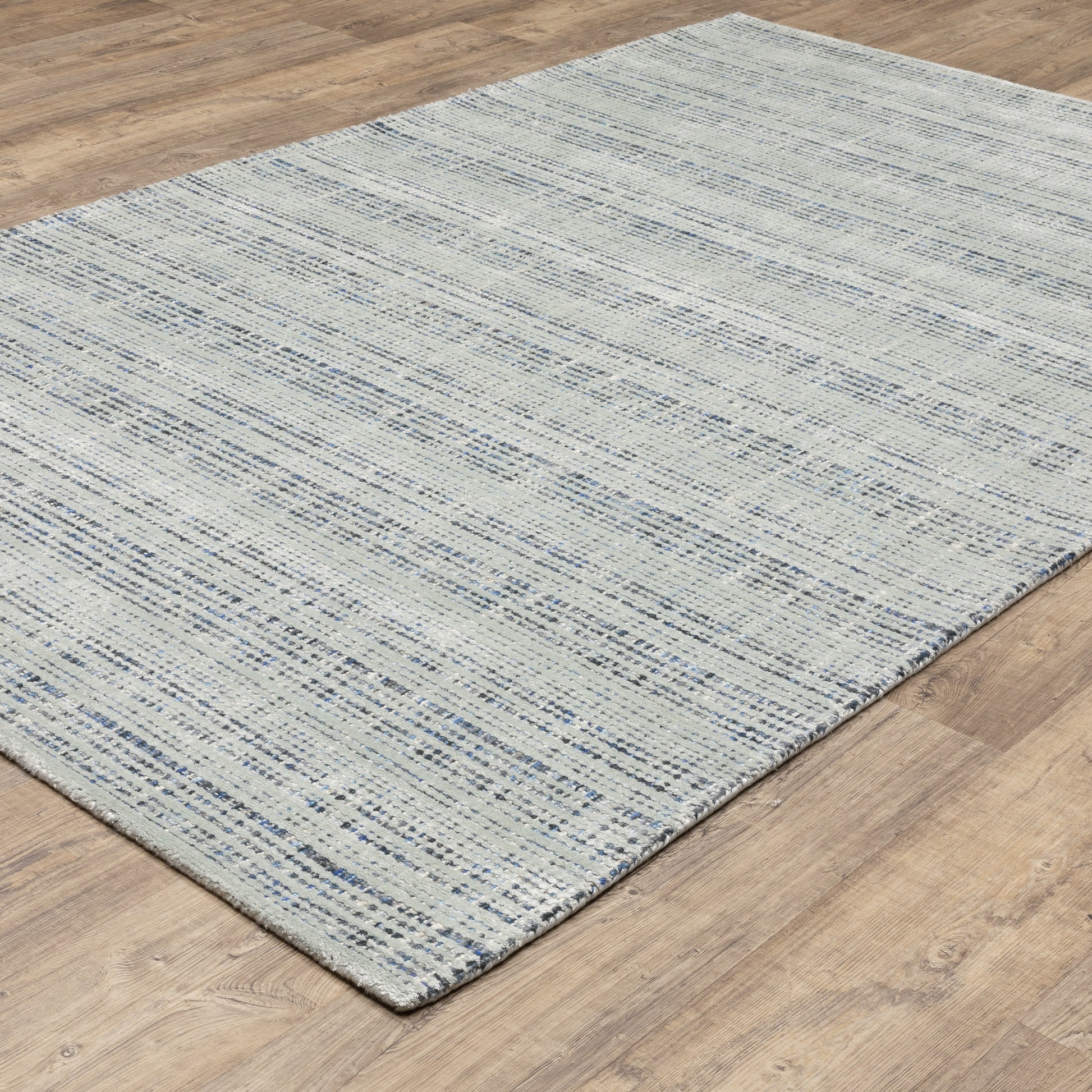 Circa Stripe Blue/ Blue Mixed Pile Rug