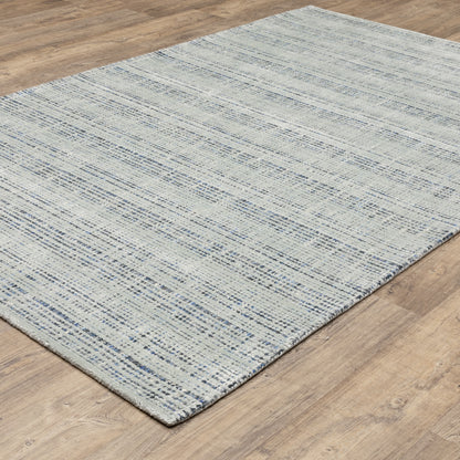 Circa Stripe Blue/ Blue Mixed Pile Rug
