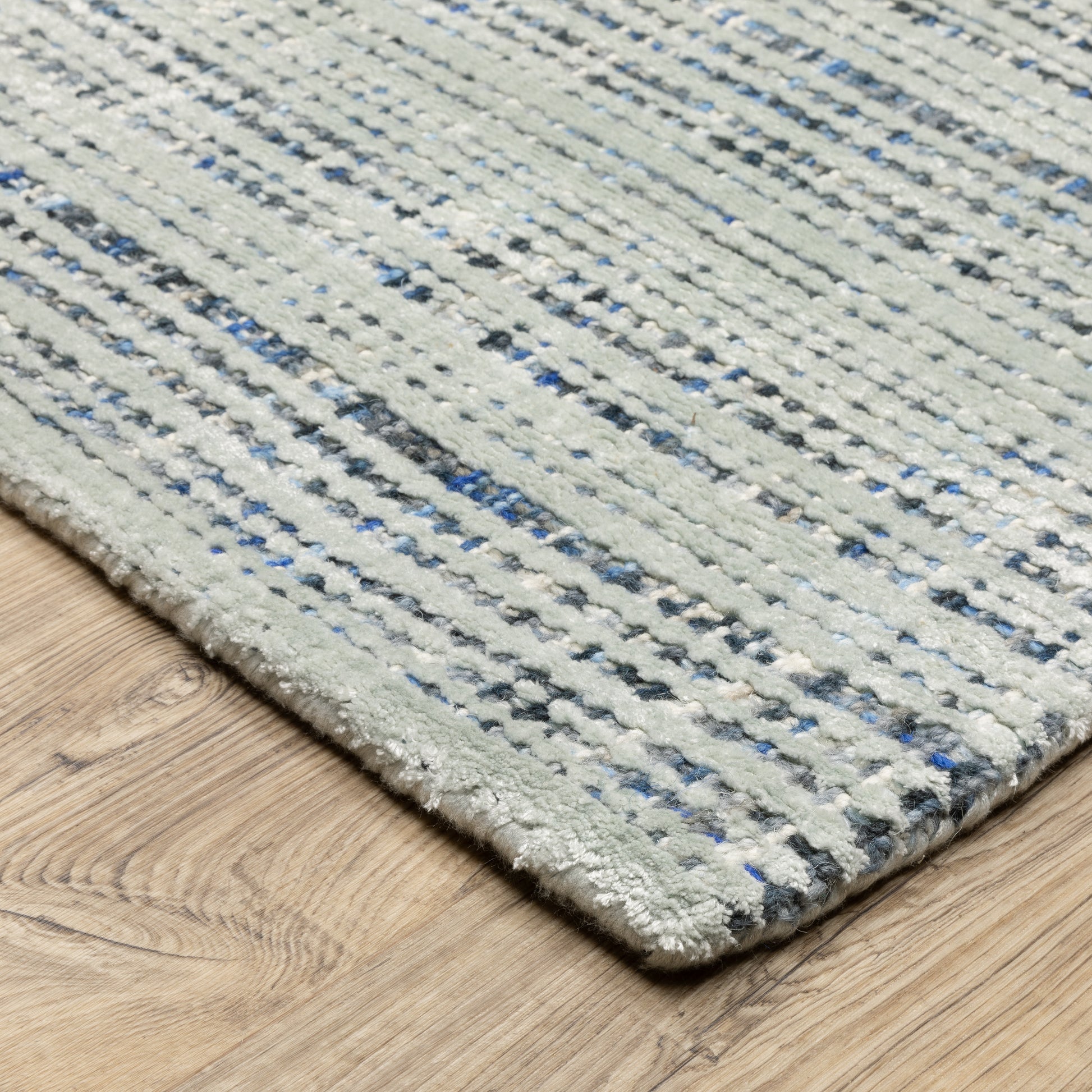 Circa Stripe Blue/ Blue Mixed Pile Rug