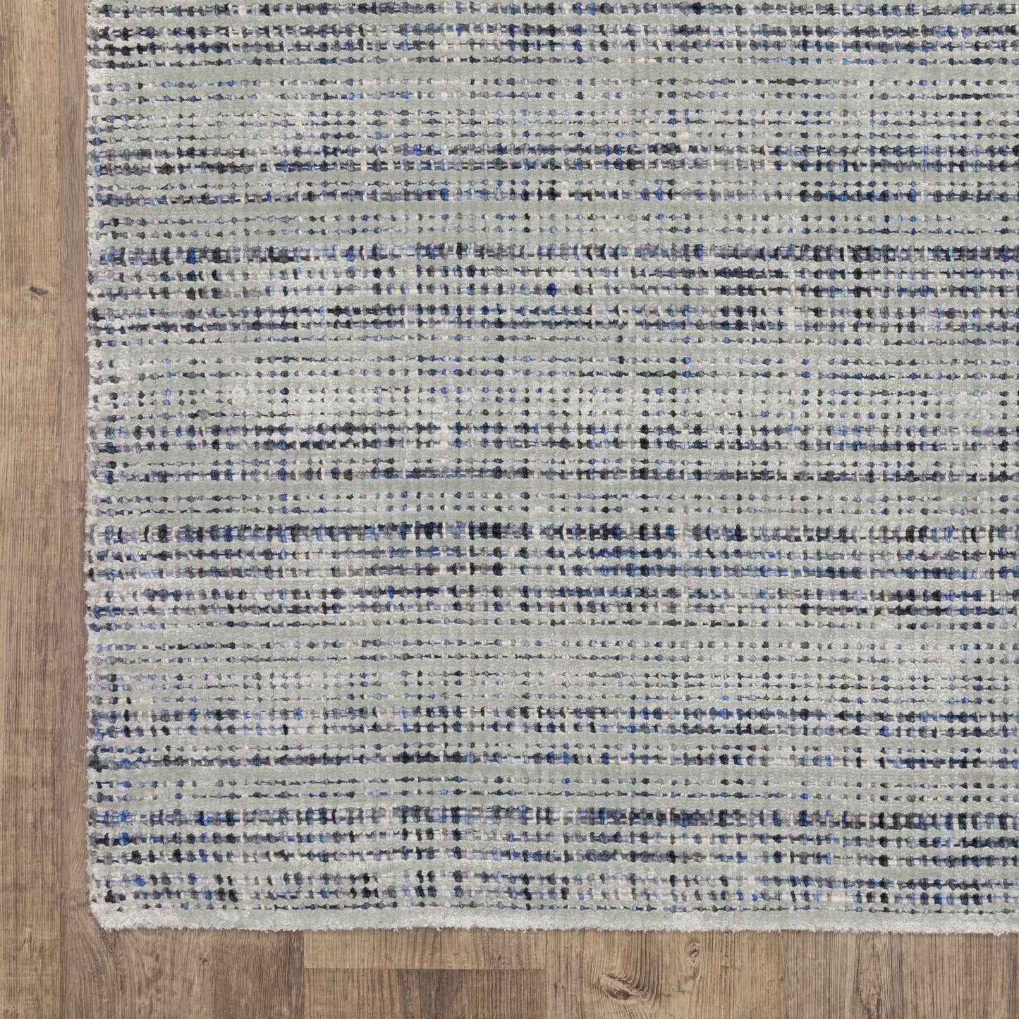 Circa Stripe Blue/ Blue Mixed Pile Rug
