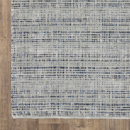 Circa Stripe Blue/ Blue Mixed Pile Rug