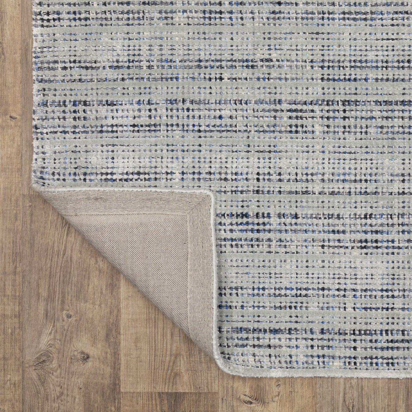 Circa Stripe Blue/ Blue Mixed Pile Rug