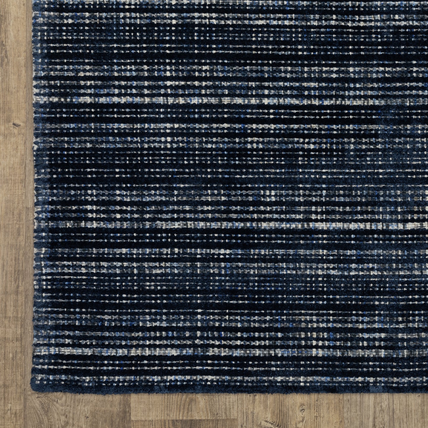 Circa Stripe Navy/ Blue Mixed Pile Rug