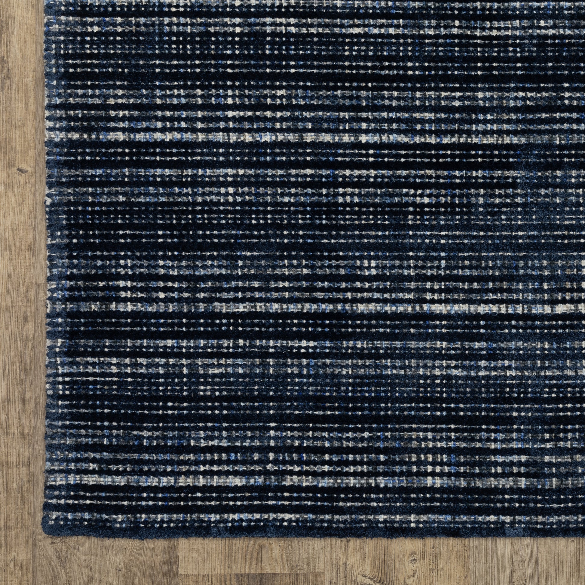 Circa Stripe Navy/ Blue Mixed Pile Rug