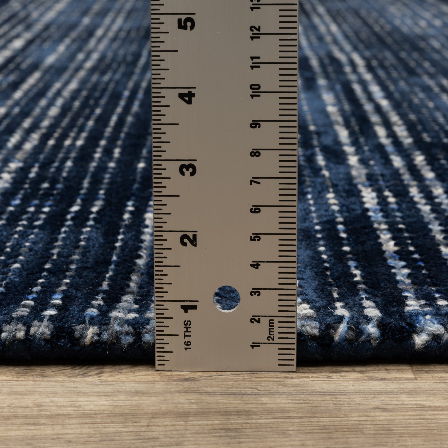 Circa Stripe Navy/ Blue Mixed Pile Rug