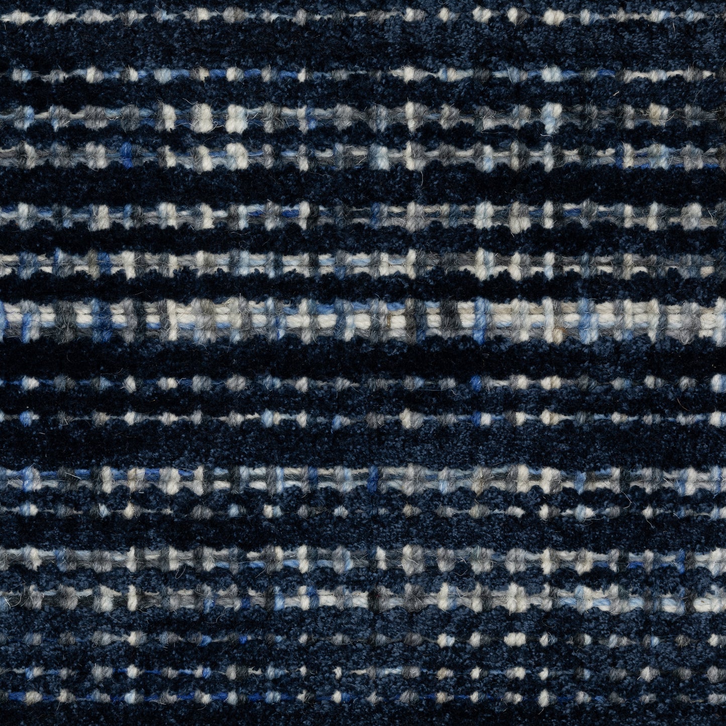 Circa Stripe Navy/ Blue Mixed Pile Rug