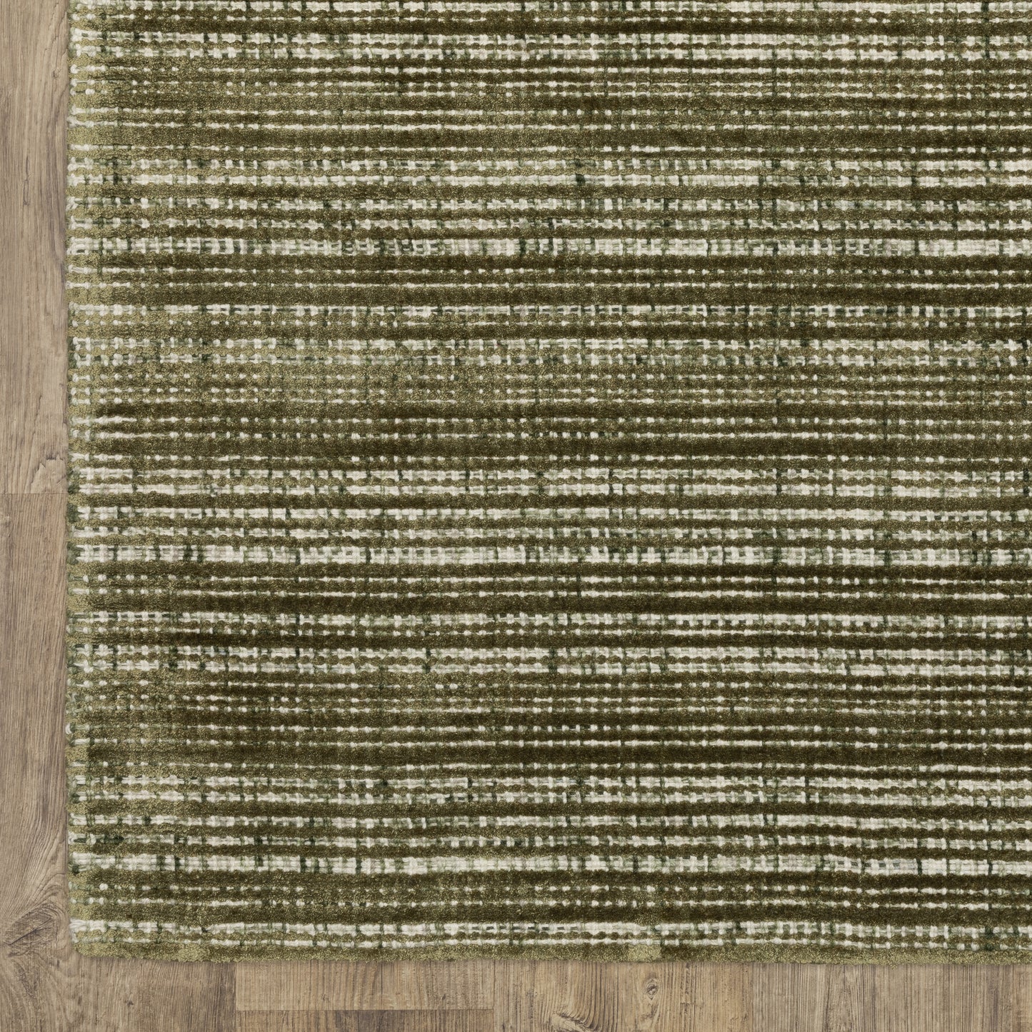 Circa Stripe Green/ Ivory Mixed Pile Rug
