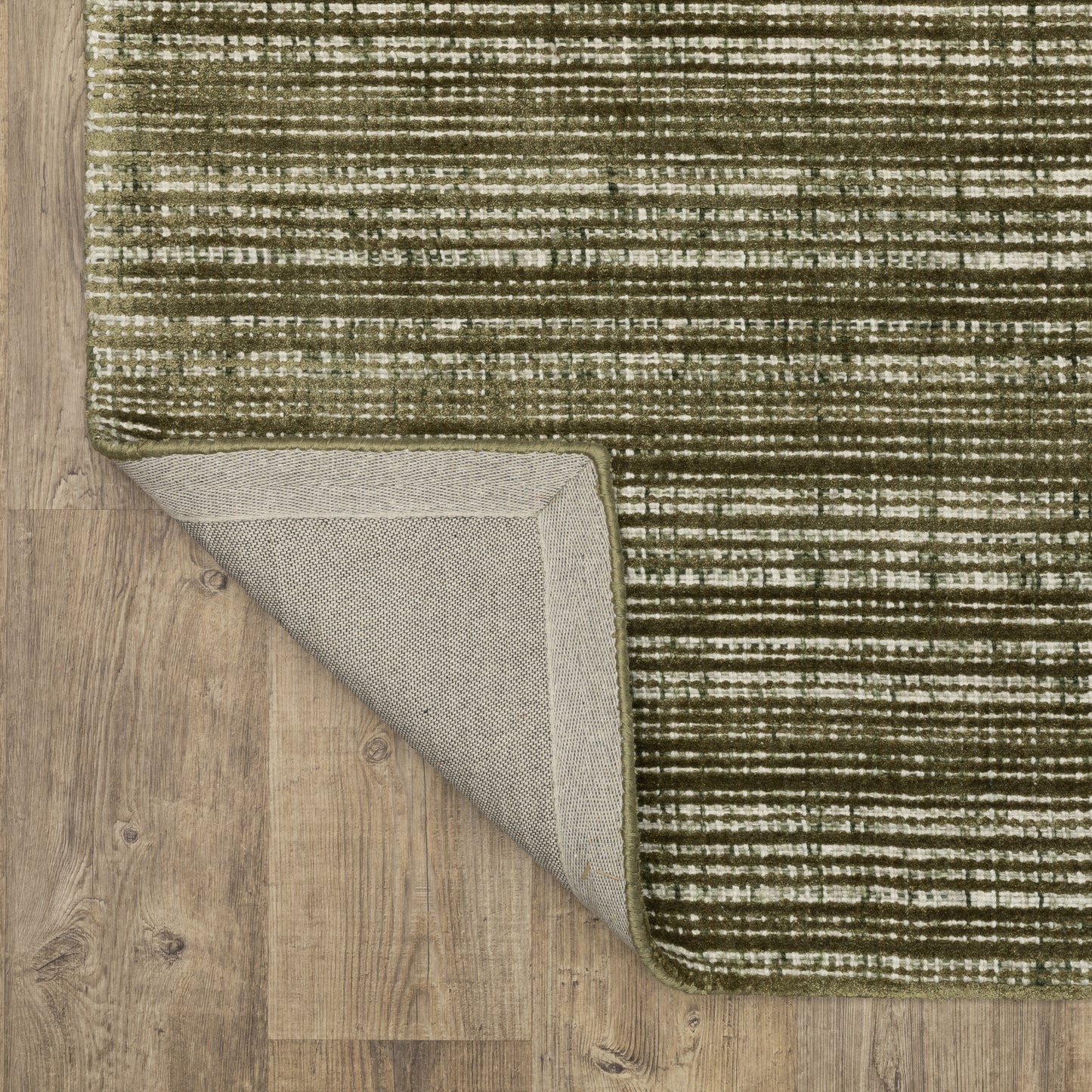 Circa Stripe Green/ Ivory Mixed Pile Rug