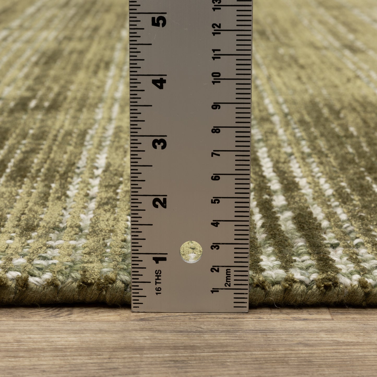 Circa Stripe Green/ Ivory Mixed Pile Rug