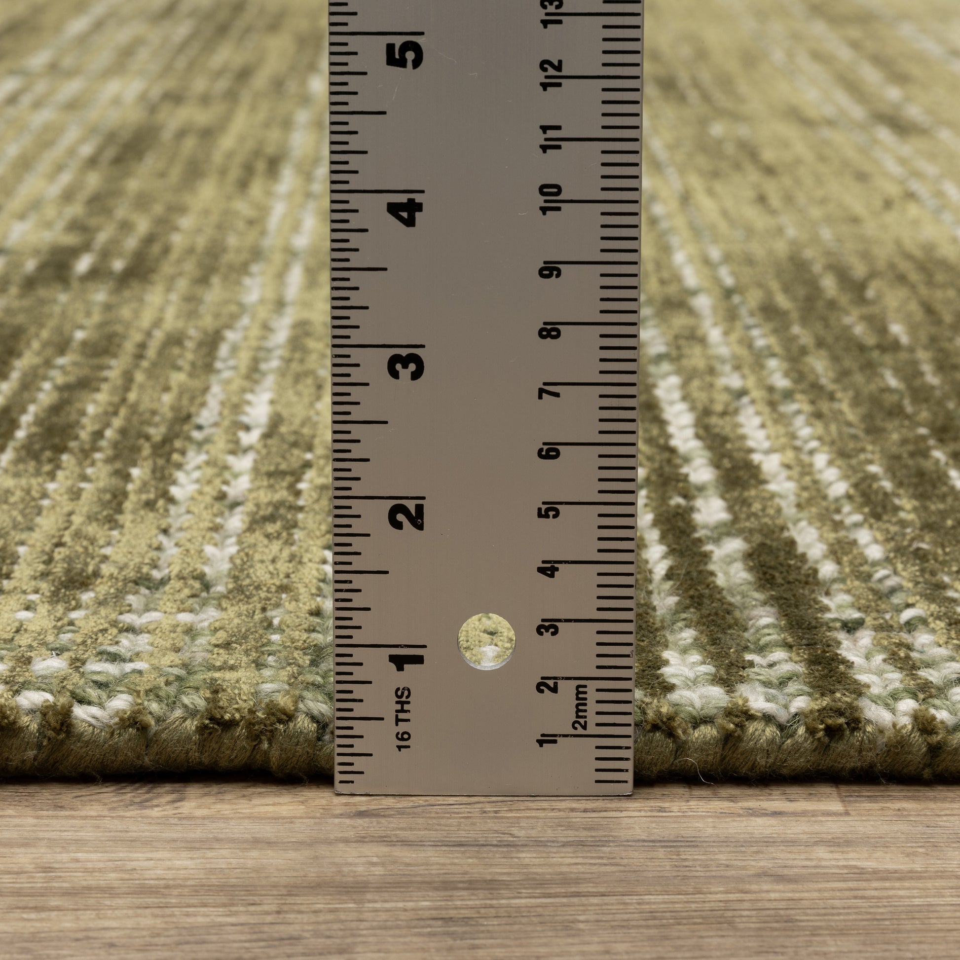 Circa Stripe Green/ Ivory Mixed Pile Rug