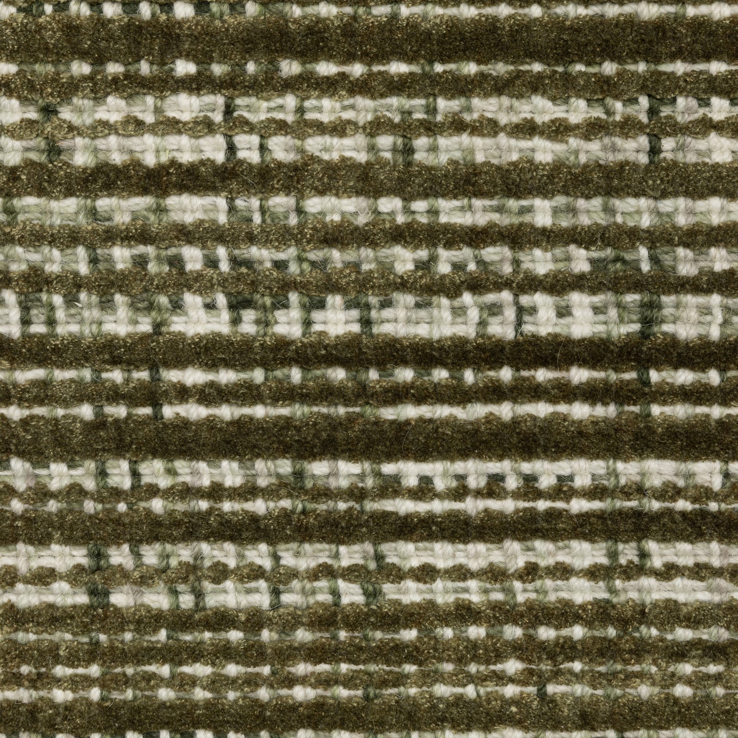 Circa Stripe Green/ Ivory Mixed Pile Rug