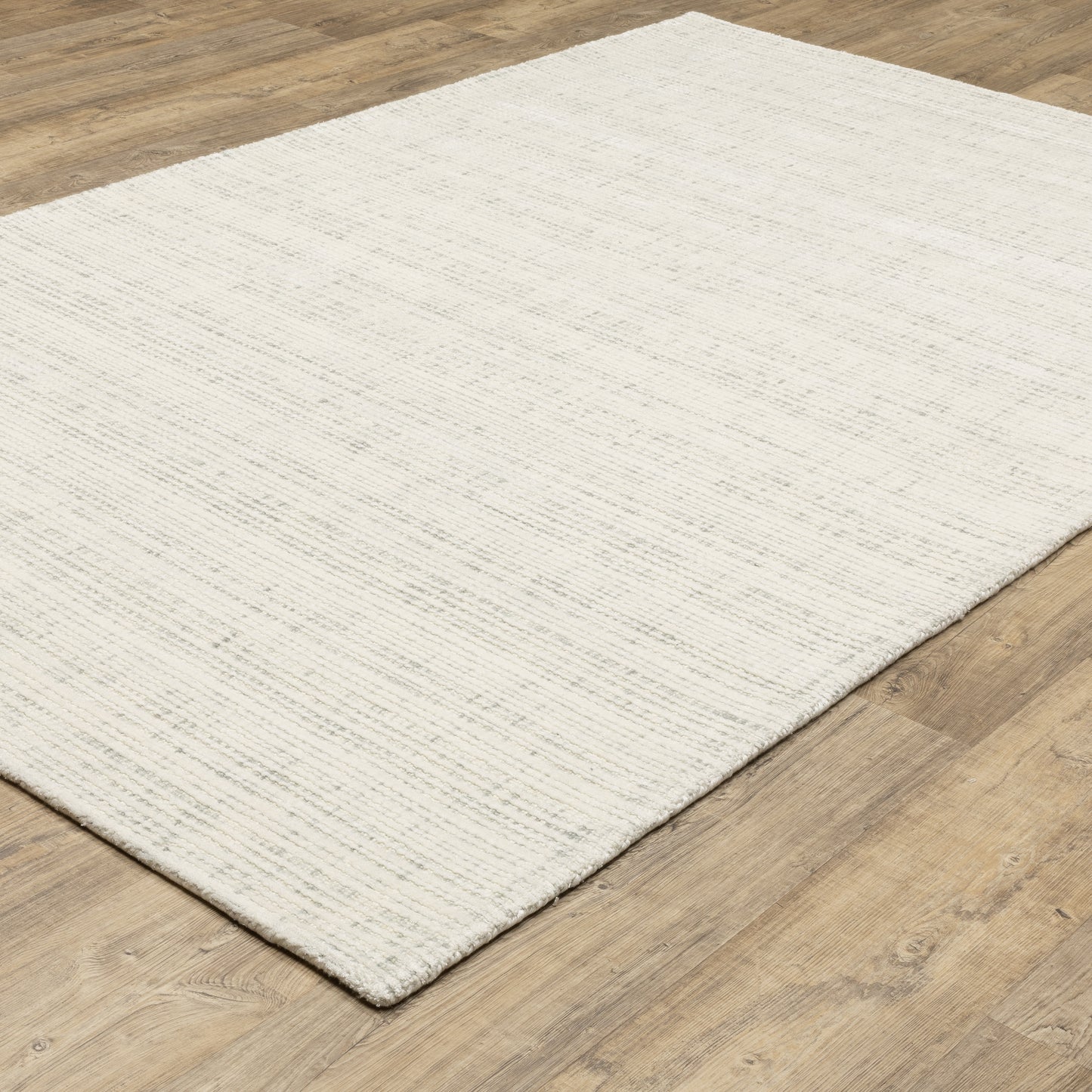 Circa Stripe Ivory/ Ivory Mixed Pile Rug