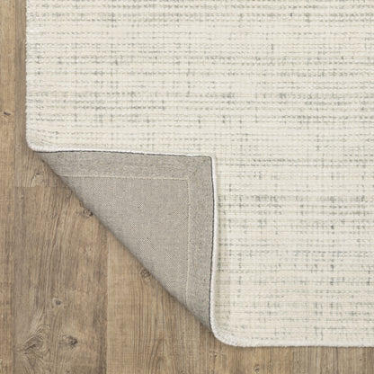 Circa Stripe Ivory/ Ivory Mixed Pile Rug
