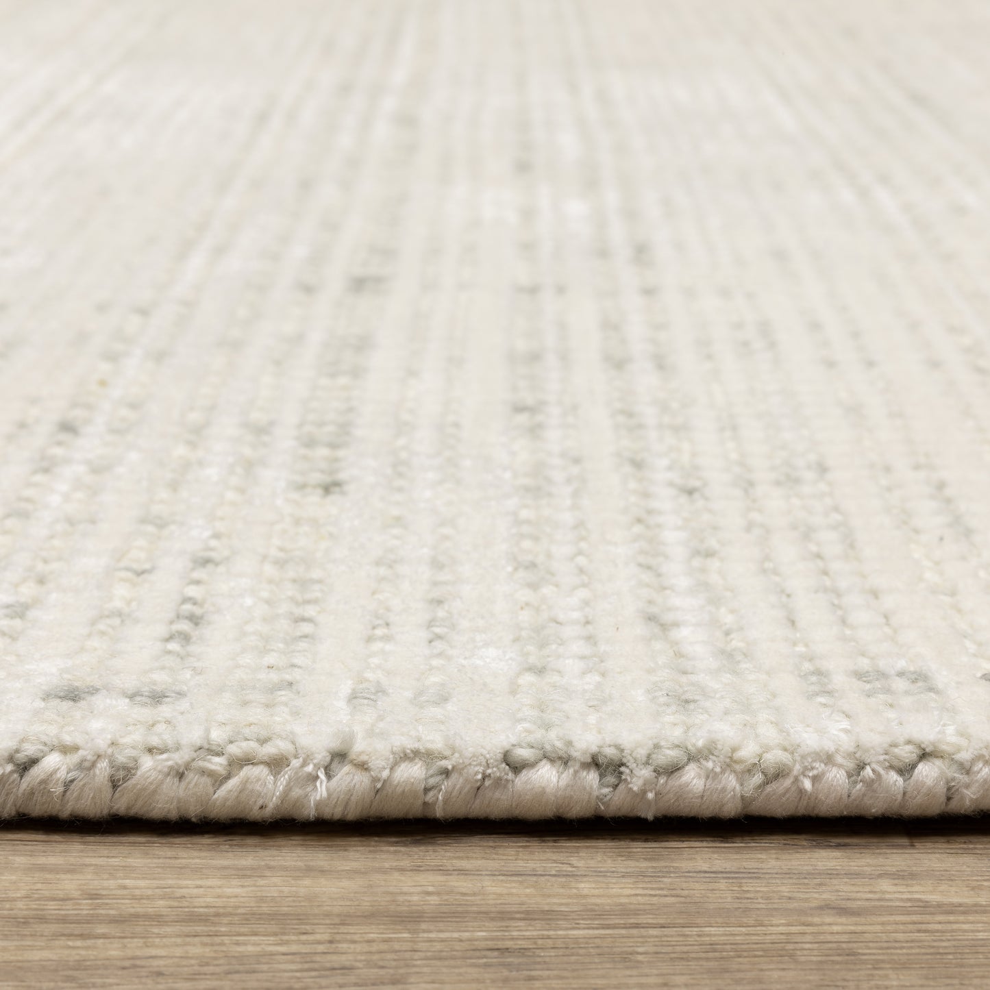 Circa Stripe Ivory/ Ivory Mixed Pile Rug