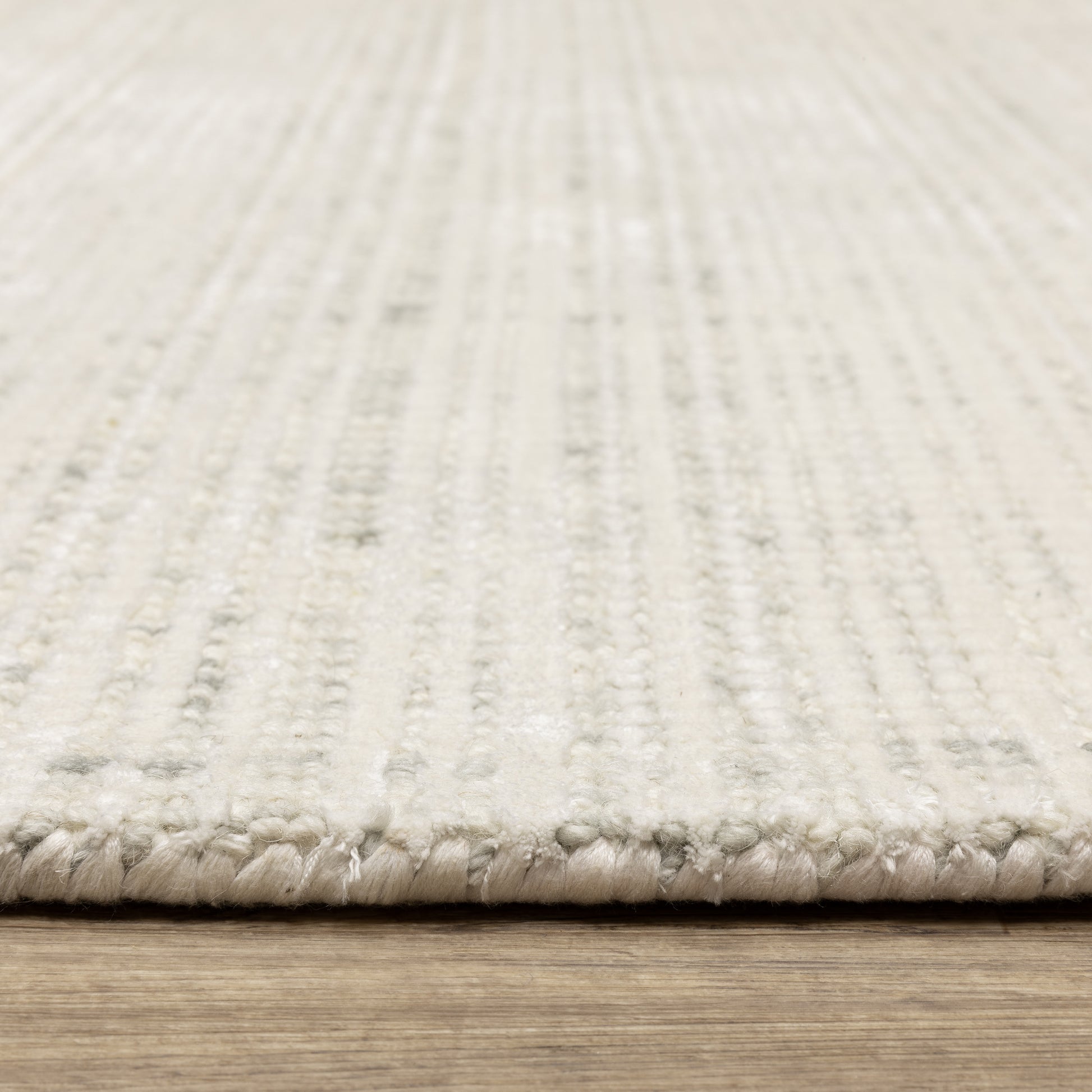 Circa Stripe Ivory/ Ivory Mixed Pile Rug