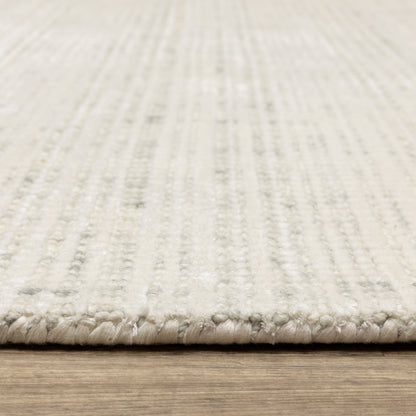 Circa Stripe Ivory/ Ivory Mixed Pile Rug
