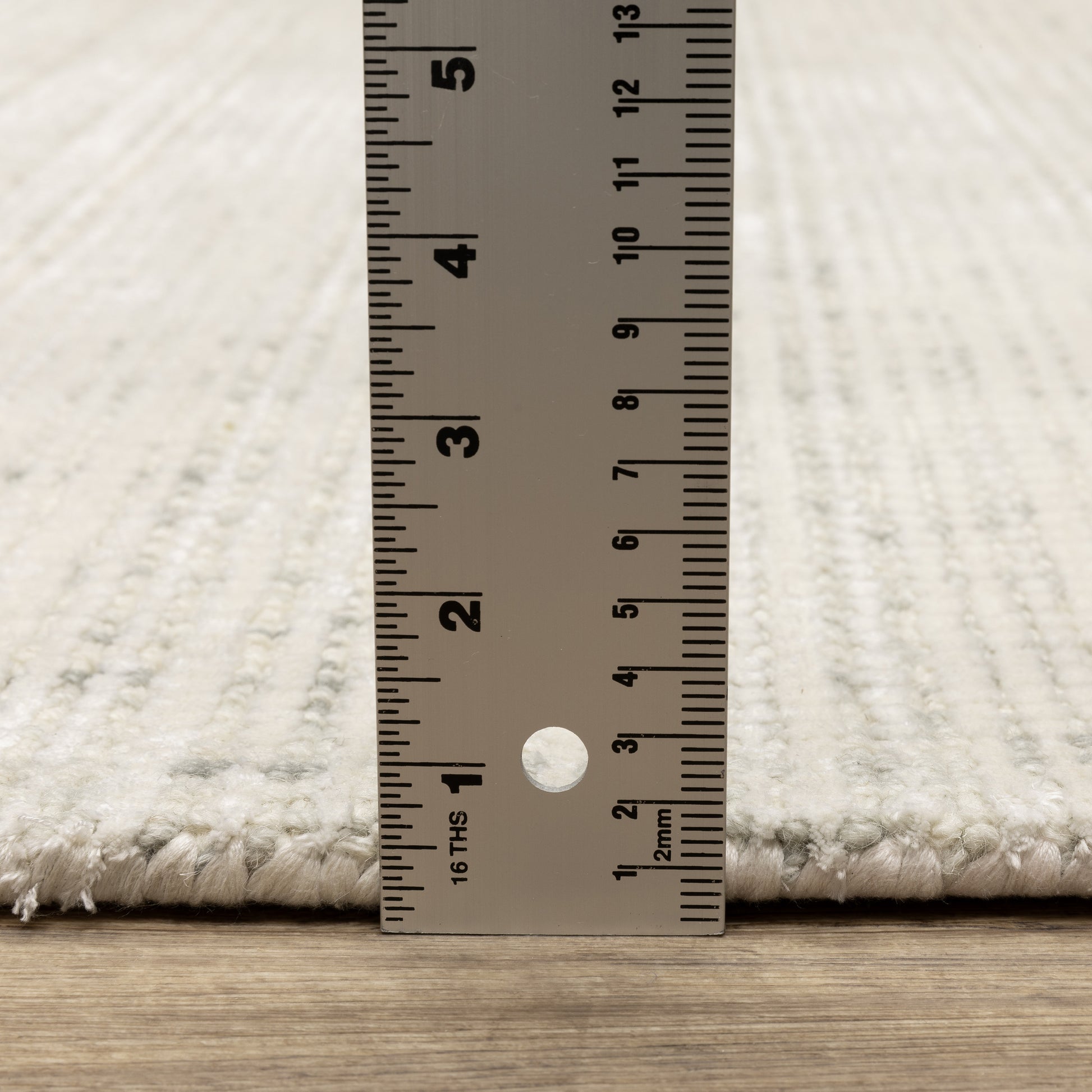 Circa Stripe Ivory/ Ivory Mixed Pile Rug