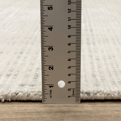 Circa Stripe Ivory/ Ivory Mixed Pile Rug