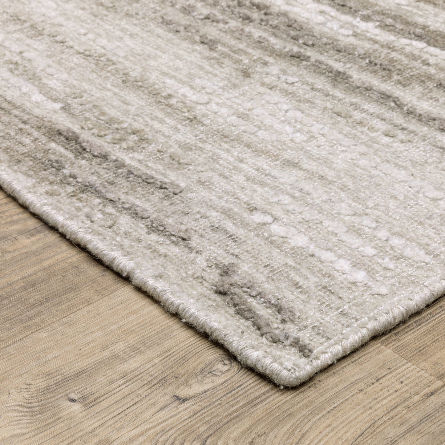 Clarke Stripe Beige/ Brown Distressed Mixed Pile Rug