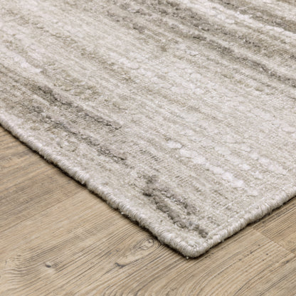 Clarke Stripe Beige/ Brown Distressed Mixed Pile Rug