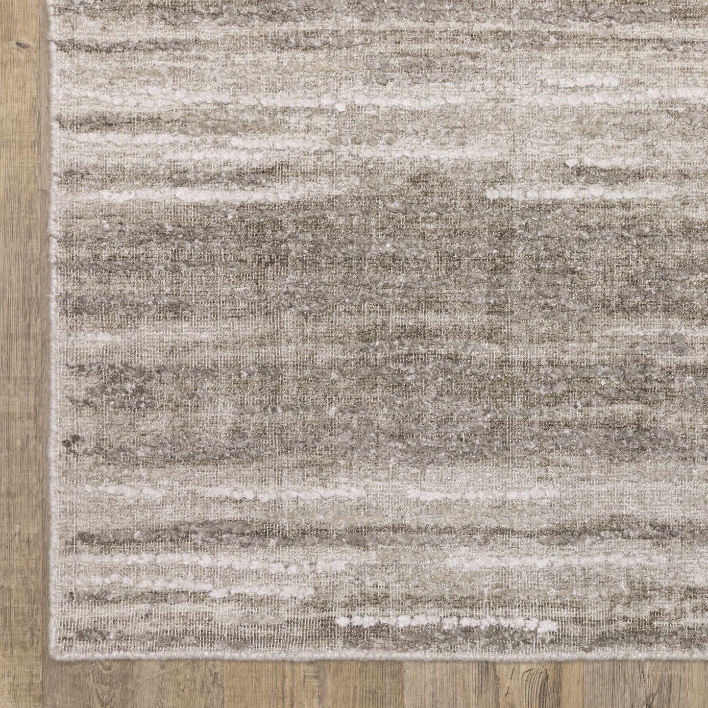 Clarke Stripe Beige/ Brown Distressed Mixed Pile Rug