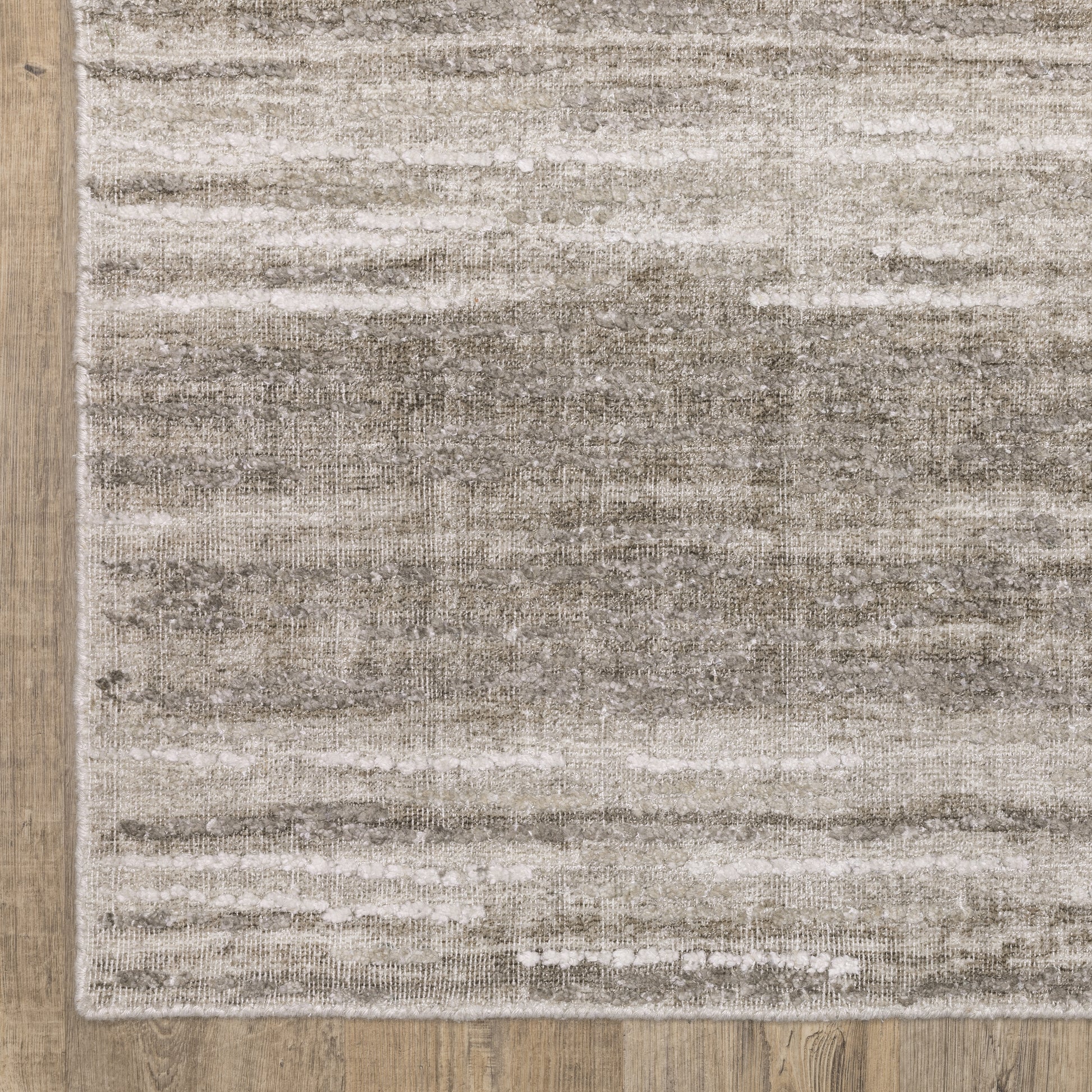 Clarke Stripe Beige/ Brown Distressed Mixed Pile Rug