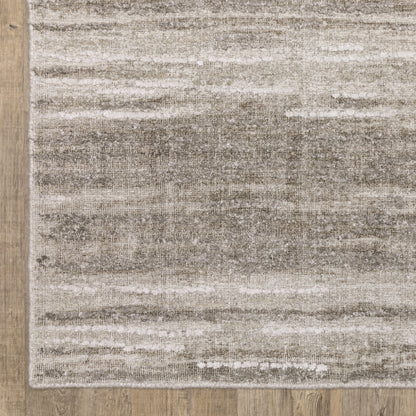 Clarke Stripe Beige/ Brown Distressed Mixed Pile Rug