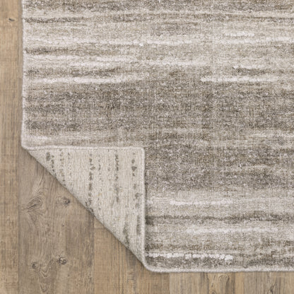 Clarke Stripe Beige/ Brown Distressed Mixed Pile Rug