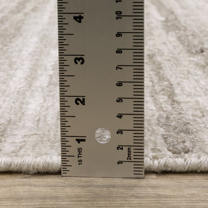 Clarke Stripe Beige/ Brown Distressed Mixed Pile Rug
