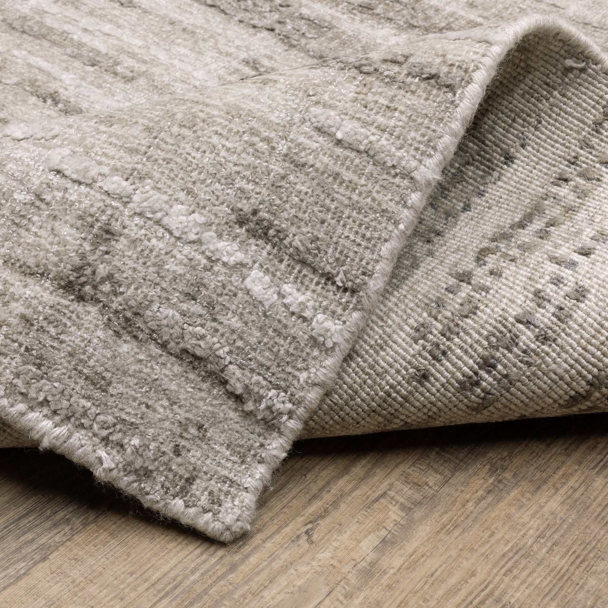 Clarke Stripe Beige/ Brown Distressed Mixed Pile Rug