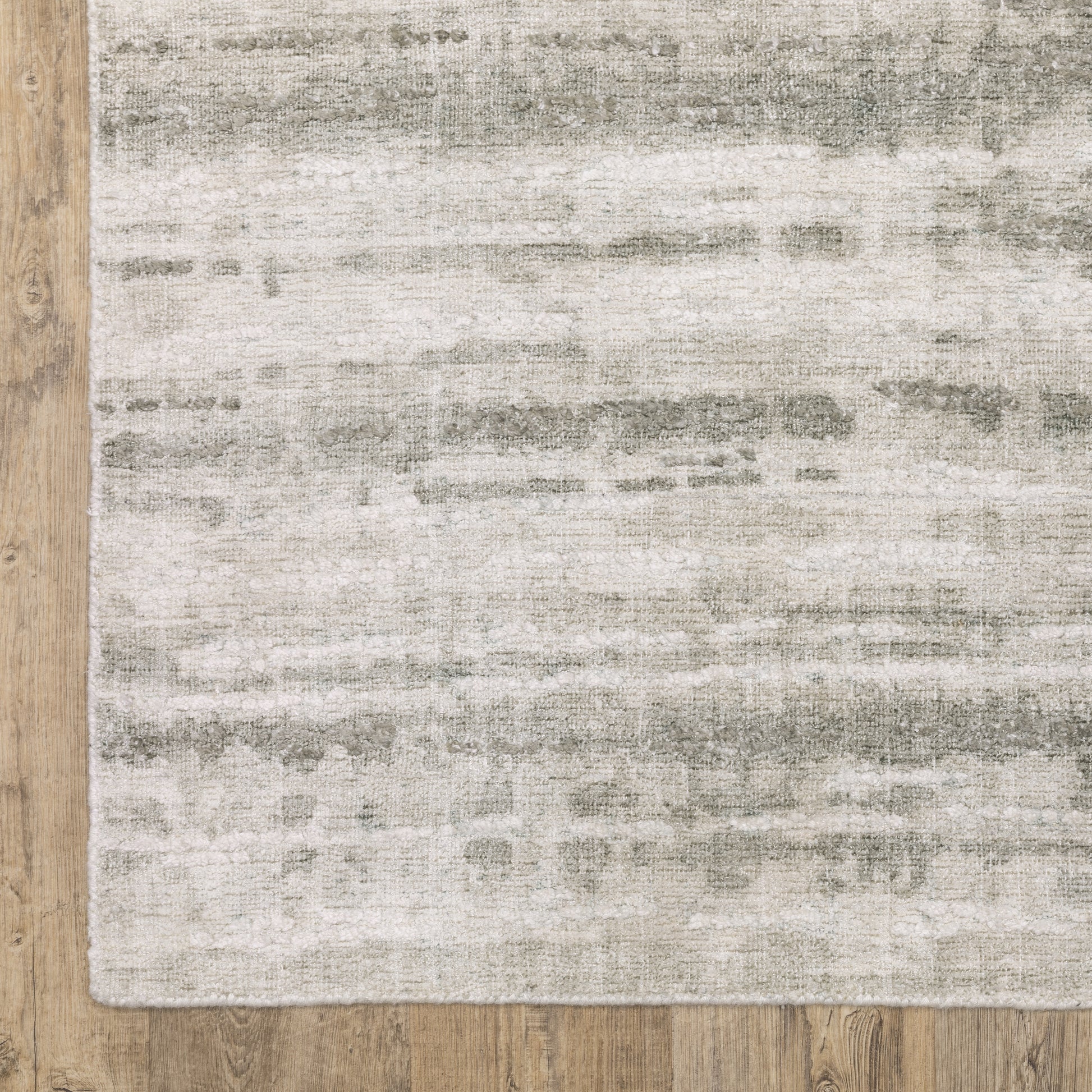Clarke Stripe Beige/ Green Distressed Mixed Pile Rug