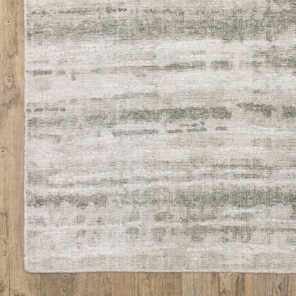 Clarke Stripe Beige/ Green Distressed Mixed Pile Rug
