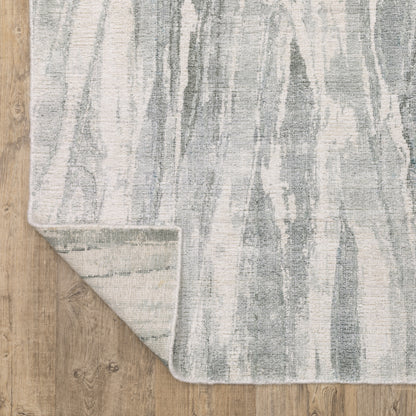 Clarke Abstract Green/ Ivory Mixed Pile Rug