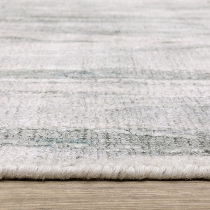 Clarke Abstract Green/ Ivory Mixed Pile Rug