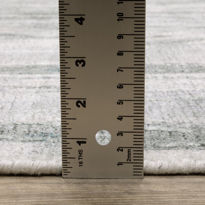 Clarke Abstract Green/ Ivory Mixed Pile Rug