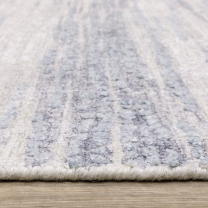 Clarke Stripe Ivory/ Blue Distressed Mixed Pile Rug