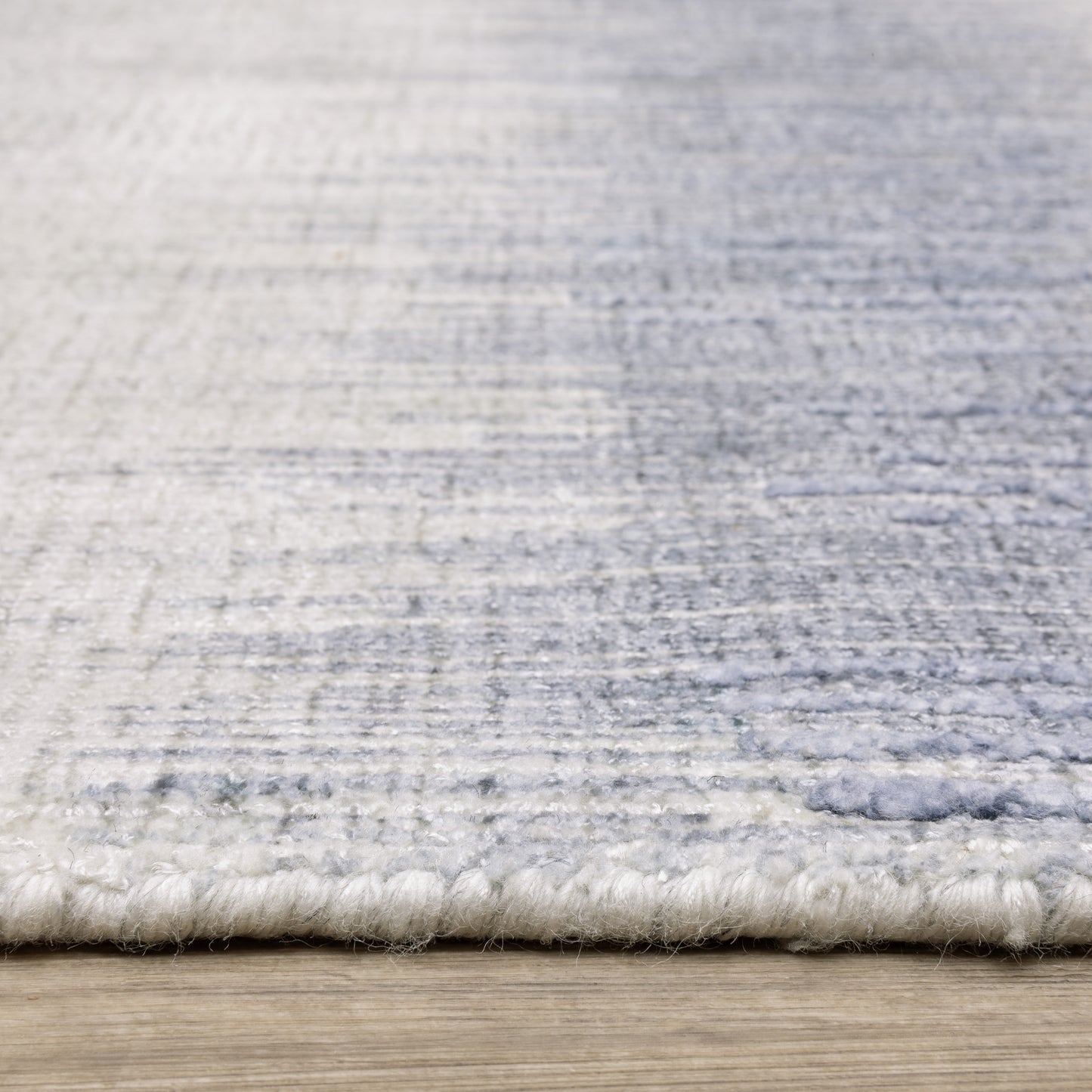 Clarke Stripe Blue/ Ivory Distressed Mixed Pile Rug