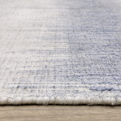 Clarke Stripe Blue/ Ivory Distressed Mixed Pile Rug