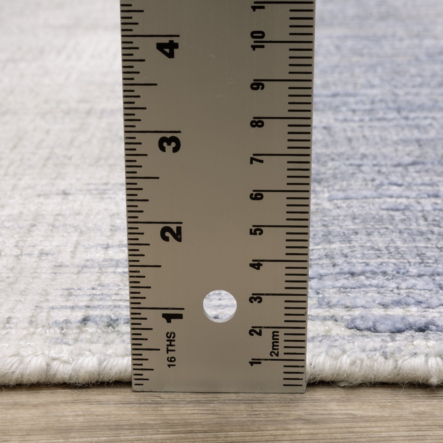 Clarke Stripe Blue/ Ivory Distressed Mixed Pile Rug