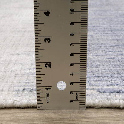 Clarke Stripe Blue/ Ivory Distressed Mixed Pile Rug
