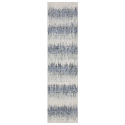 Clarke Cla06 Blue/ Ivory Stripe Distressed Rug