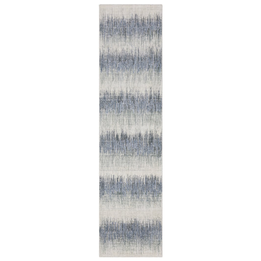 Clarke Cla06 Blue/ Ivory Stripe Distressed Rug
